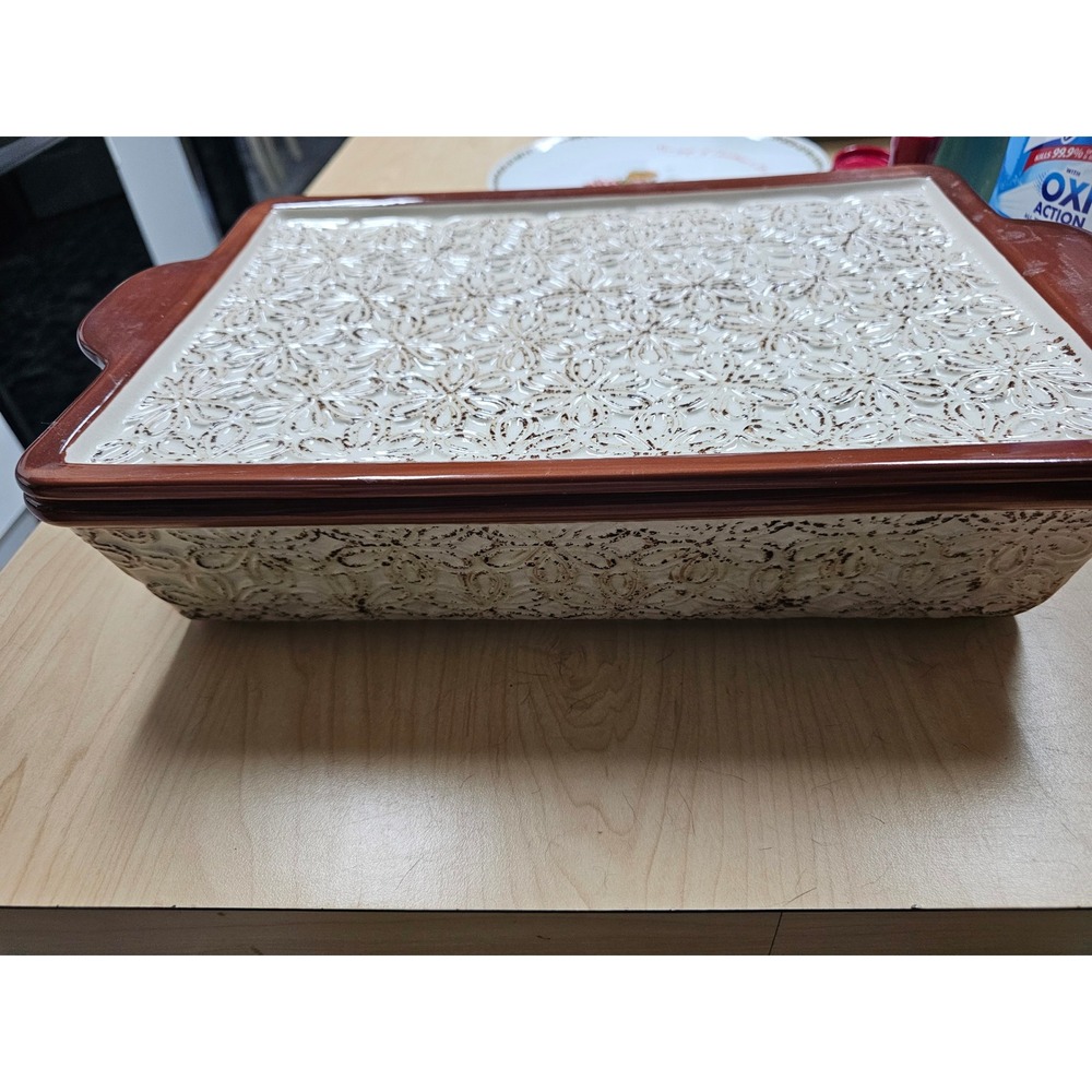 Temp-tations Bahama 13x9 Baker Lid & Wire Rack 4QT Stoneware PPP-SQ-756438